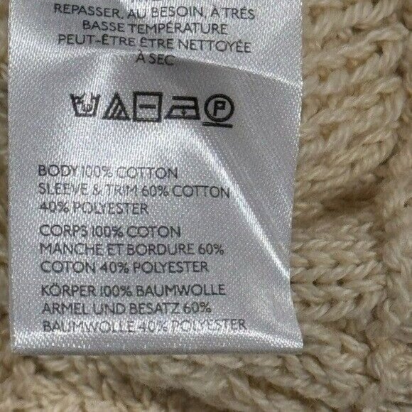 ANTHROPOLOGIE Pilcro Cable Laced Twofer Sweater Creme Size XL NEW - Picture 7 of 8